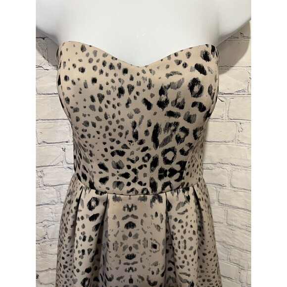 Style Stalker animal print strapless pleated mini dress Size Small - Picture 2 of 7